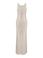 Helios Pink Long Sleeveless Dress With All-Over Sequins Decoration Tech Fabric For Women - IT 40