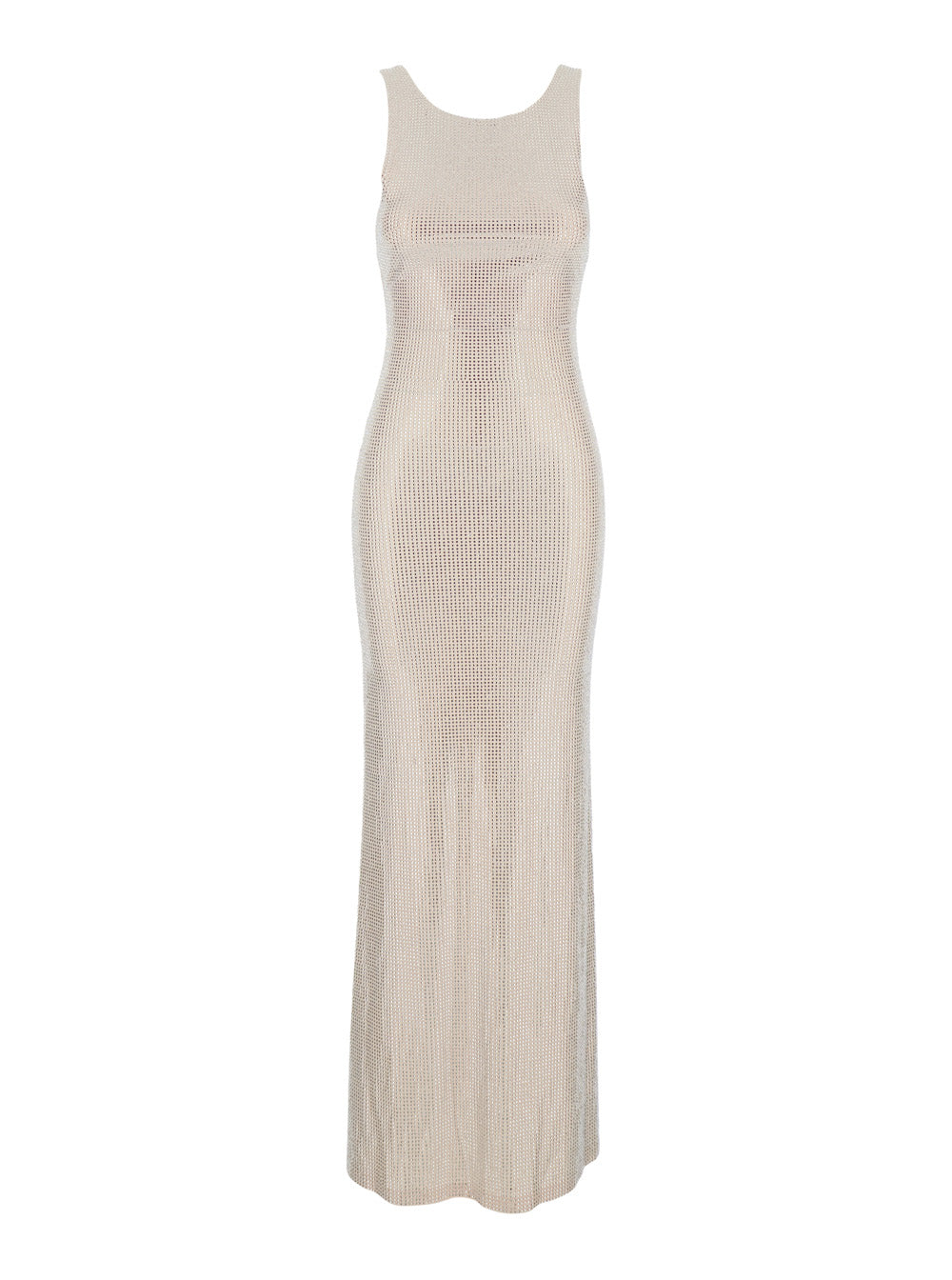 Helios Pink Long Sleeveless Dress With All-Over Sequins Decoration Tech Fabric For Women - IT 38
