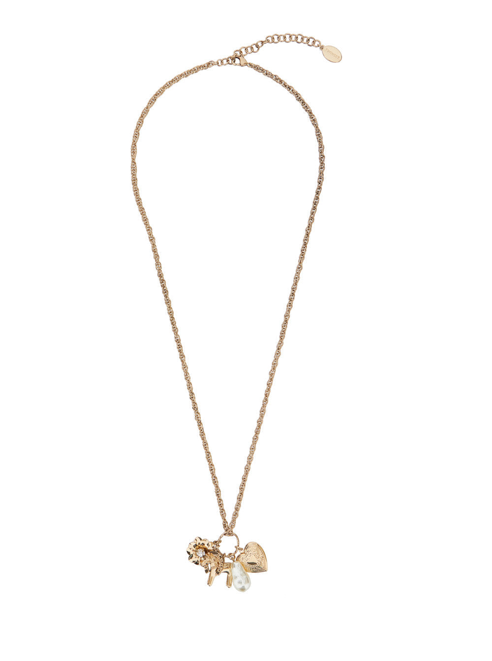 CHARMS Necklace with Metallic Metal Details for Women Brass Necklaces