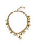 Necklace FLOWER + STONE in Metallic Metal for Women Brass Necklaces