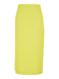 Yellow Skirt with Zip Closure at the Back and Logo Plate on in Womens Fabric Polyester Viscose
