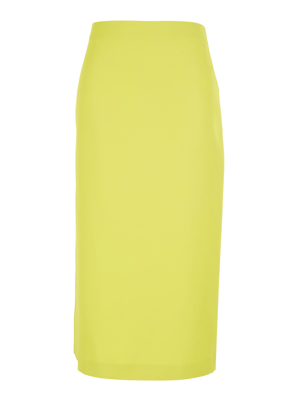 Yellow Skirt with Zip Closure at the Back and Logo Plate on in Womens Fabric Polyester Viscose