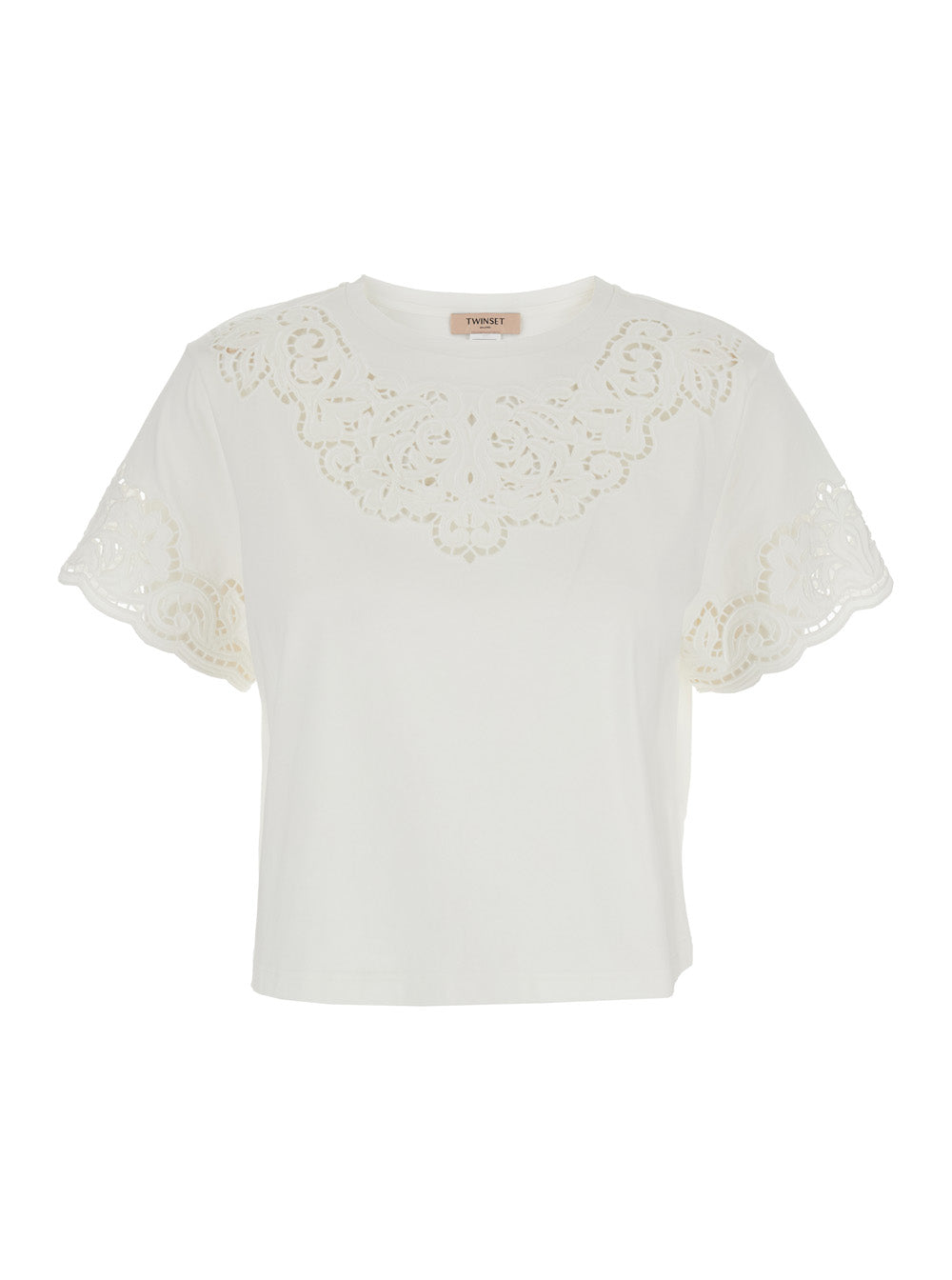 KNITWEAR - White Long Sleeve Sweater with Round Neck In Cotton Women Tshirts And Polo Shirts