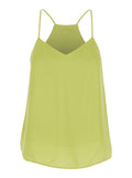 Green Top with V-Neck in Viscose for Women Tops