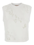 T-Shirt Embroidery White With Embroidered Cotton Details For Women Tshirts And Polo Shirts