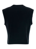 T-Shirt Embroidery Black With Round Neck And Embroidered Cotton Details For Women Tshirts Polo Shirts
