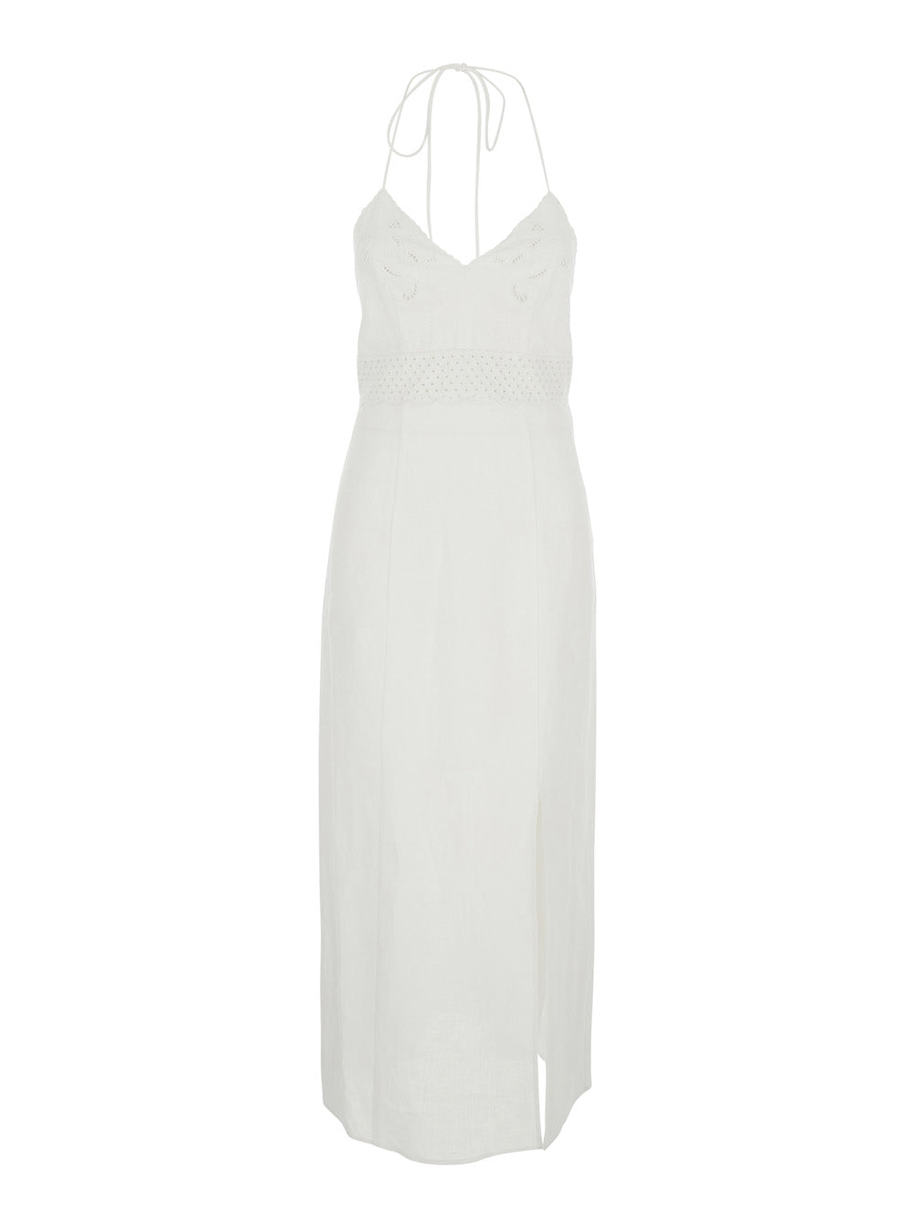 Dress EMBROIDERY White with Detailed in Linen Women