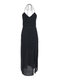 Embroidery Black Linen Dress