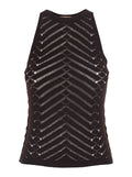 Top KNITTED Brown with Elegant Design in Viscose Women Elastane Tops