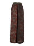 Pansy Pants with Elastic Waist and All-Over Print in Cupro Viscose Blend Red Women Trousers