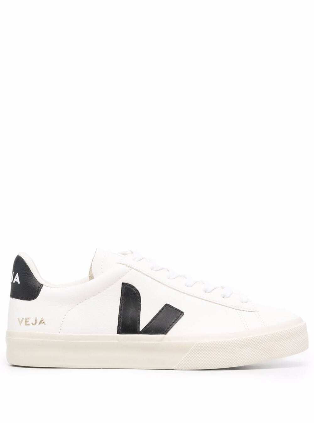 Sneaker Campo with Vegan Leather Logo in White and Black Unisex Organic Traced