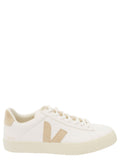 Sneakers with Logo Detail in White and Beige for Men Organic Traced Leather