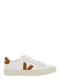 Sneaker Campo with Contrast Heel Lettering Logo and Patch on the Side in White Leather Unisex Organic Traced