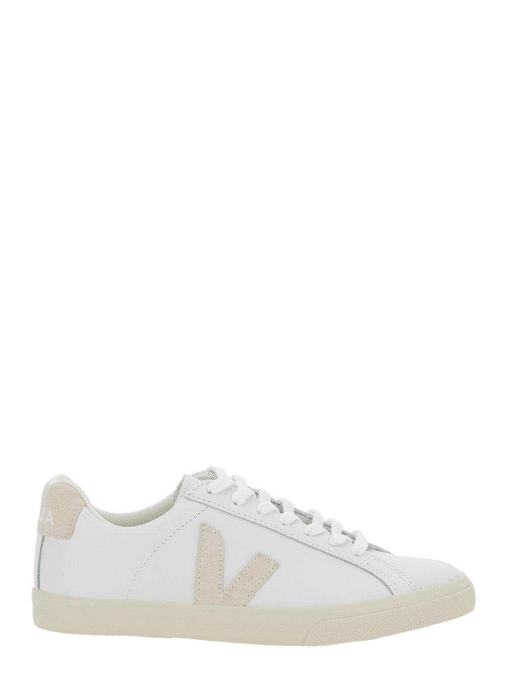 Low Sneakers Esplar White with Logo Detail on the Side and Lettering Heel in Unisex Leather