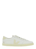 Sneaker Volley Low Top with Logo Patch on the Side and Lettering Back in White Unisex Leather Organic Traced