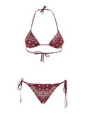 Multicolor Bikini with Adjustable Closure and All-Over Print in Tech Fabric for Women Beachwear
