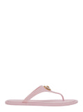 Pink Gianni Ribbon Sandals with Metallic Medusa Head on the Front in Rubber for Women Thermoplastic Polyurethane Flat Shoes