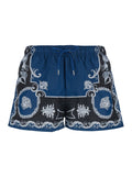 Blue Swim shorts with All-Over Geometric Print in Tech Fabric for Men Blu Polyester Beachwear