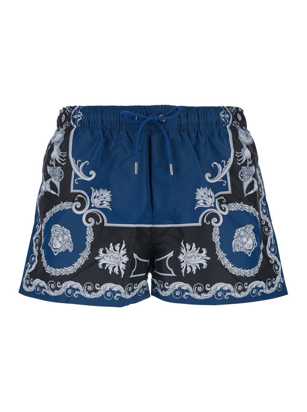 Blue Swim shorts with All-Over Geometric Print in Tech Fabric for Men Blu Polyester Beachwear