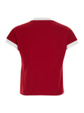 TSHIRT - Red Logo Print T-Shirt on the Front Cotton Men Elastane Tshirts And Polo Shirts