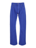 Blue Fermo In Bull Jeans With Five Pockets For Men Blu Cotton