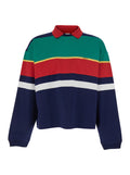 Sweatshirt STRIPS Green with Logo Print Details on the Front in Cotton for Women Sweatshirts