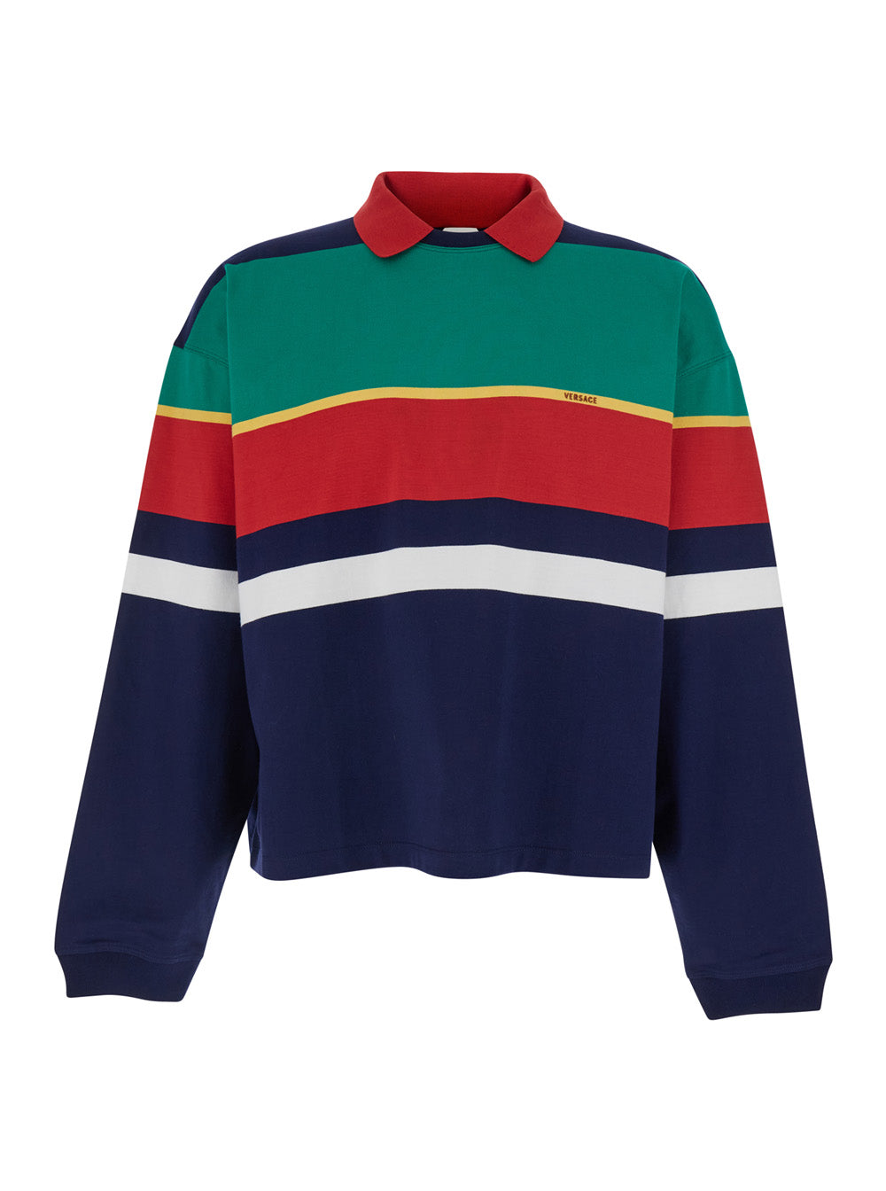 Sweatshirt STRIPS Green with Logo Print Details on the Front in Cotton for Women Sweatshirts