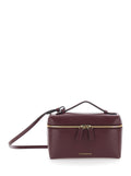 Vanity Shoulder Bag with Adjustable Strap and Logo Lettering on Front in Bordeaux Leather for Women Bos Taurus - Farmed Crossbody