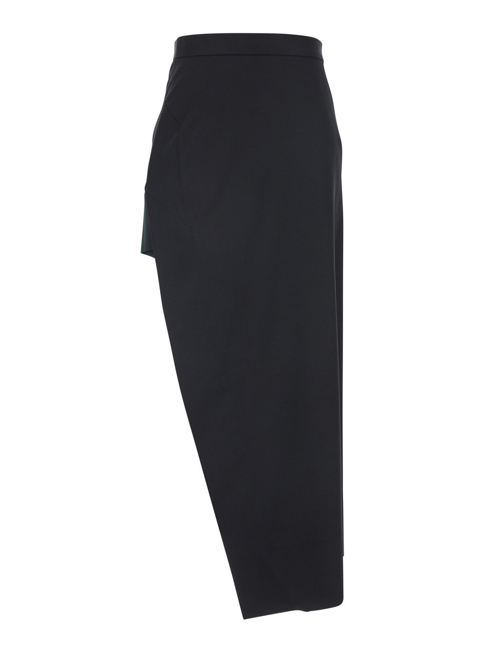 Black Wool Asymmetrical Skirt For Women
