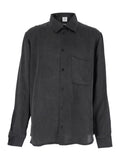 Shirt PETE Black with Classic Collar and Front Closure in Tech Fabric Men Blouses