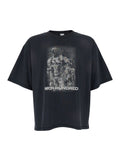 Black T-Shirt HOUSTON ASTRO with Round Neck and Short Sleeves in Organic Cotton for Men Tshirts Polo Shirts