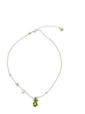 Necklace Pearl Garden with Bear Pendant in Green Silver 925 Plated 18k Necklaces