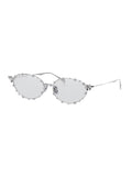 Sunglasses YVMIN with Silver Metal Floral Decorations for Women Metallic Brass Steel Plated 18k