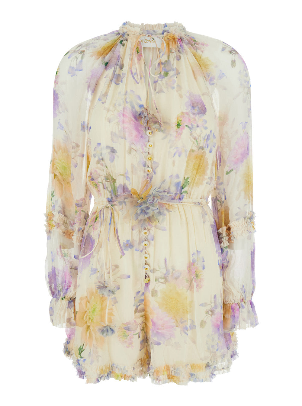 Luna Ruffle Playsuit Multicolor With Details Viscose For Women Jumpsuits