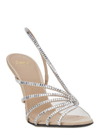 Star Metallic Pumps With High Heel And Strass Details Leather Woman Silk Heels