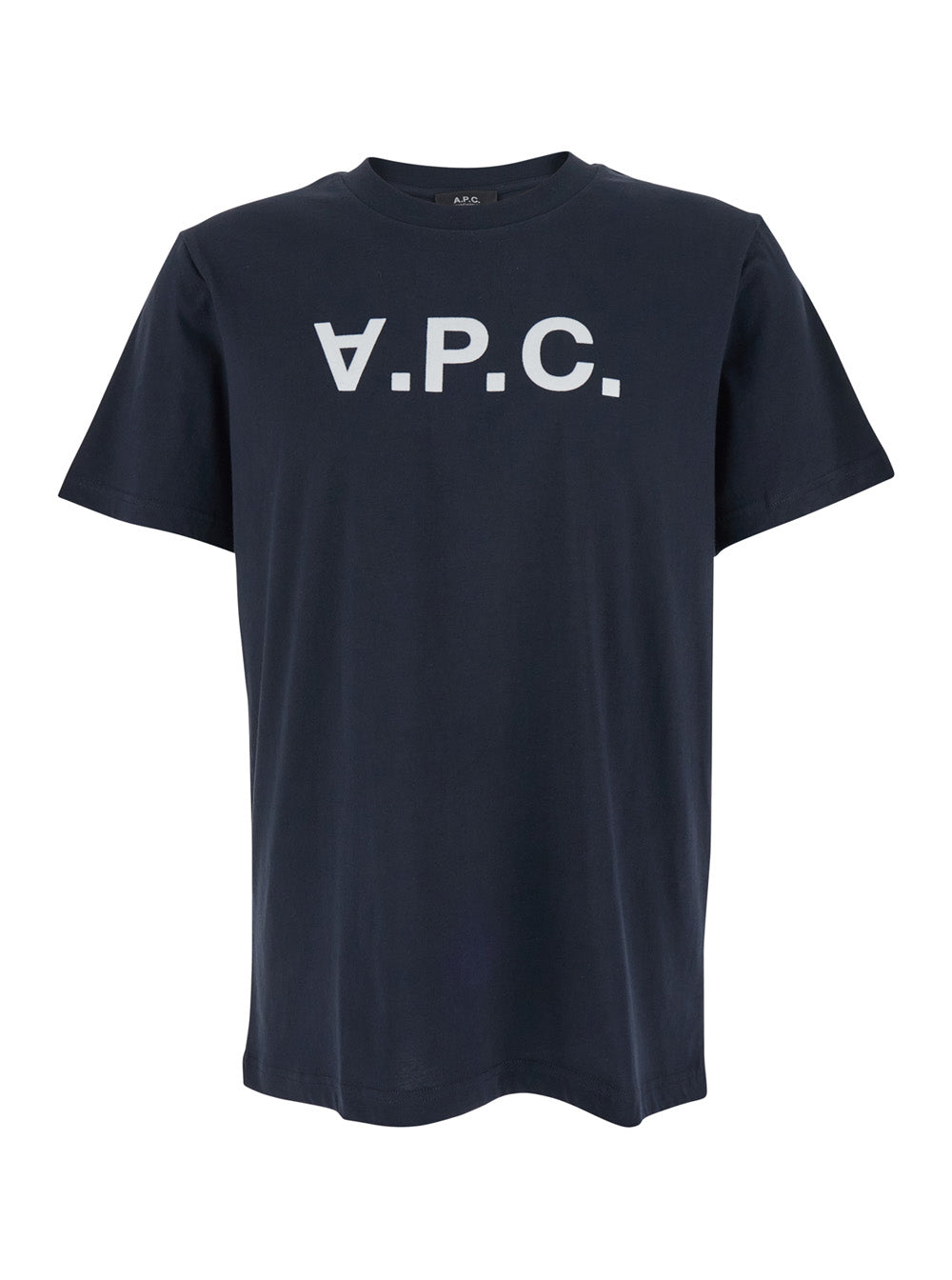 Blue T-Shirt with Logo on the Front in Cotton for Men Blu Biologic Tshirts And Polo Shirts