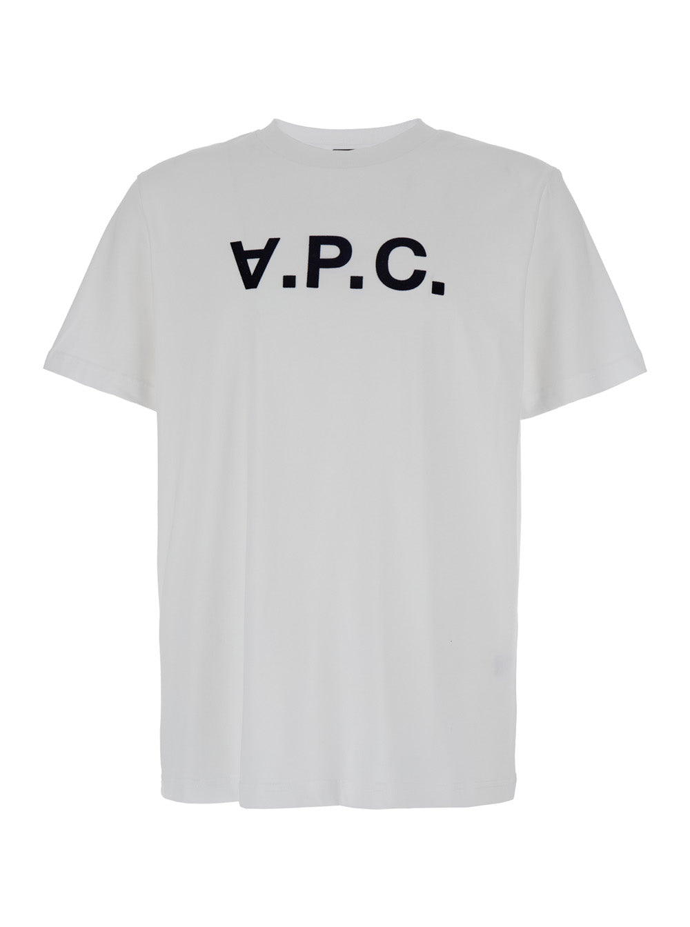 white Oversized T-shirt with logo print on the front in cotton man Biological Tshirts And Polo Shirts