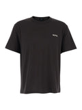 Brown Crew Neck T-shirt with Front Logo in Cotton Man Tshirts And Polo Shirts