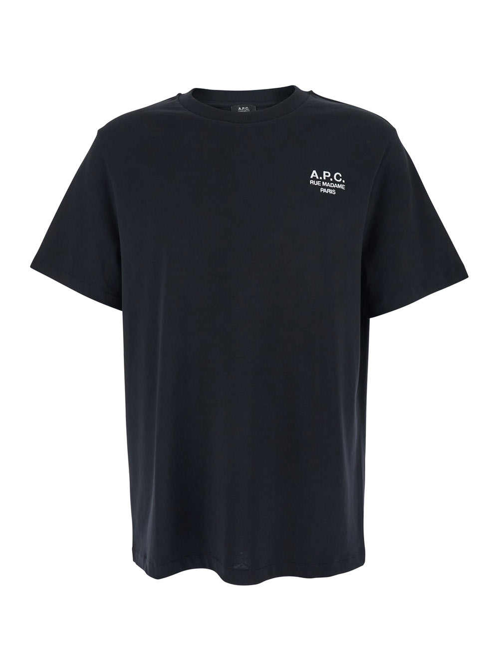 Black T-Shirt with Embroidered Logo on the Front In Cotton for Women Biologic Tshirts And Polo Shirts