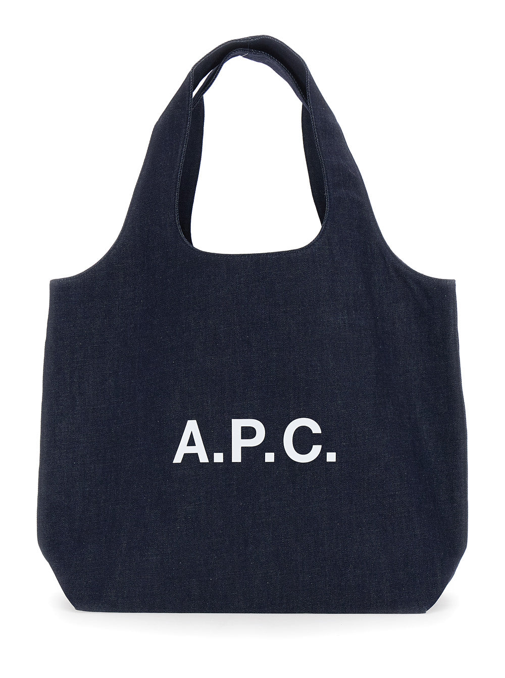 Ninon Blue Shoulder Bag with Two Top Handles and Lettering Logo on the Front in Cotton for Men Blu