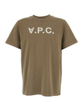 Brown Crew Neck T-Shirt with Logo Lettering on the Front in Cotton for Men Biological Tshirts And Polo Shirts