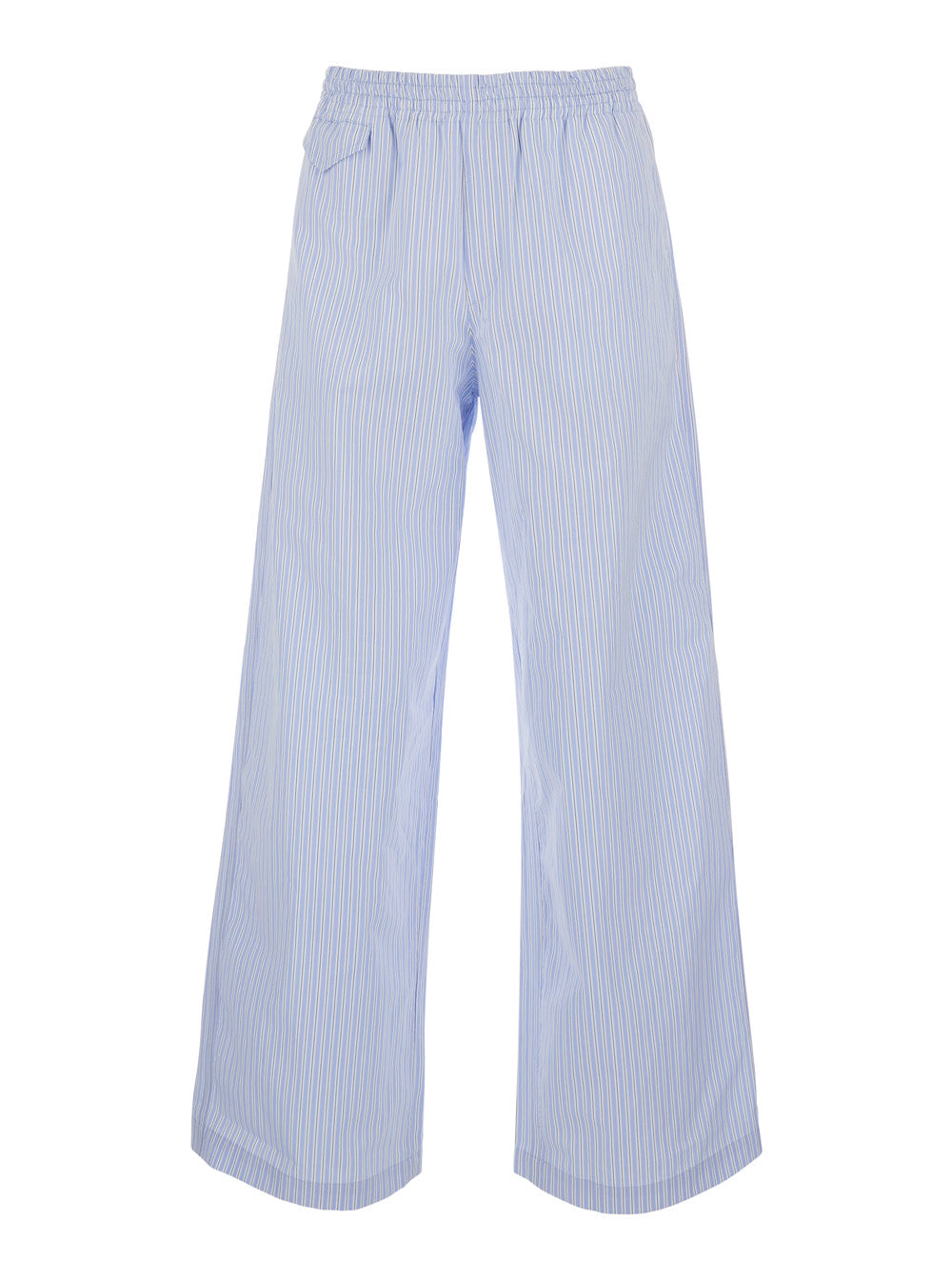 Lou Pants Light Blue With Front Pockets And Cotton Elastic Man Trousers