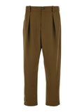 Renato Brown Pants with Pleats on the Front in Wool Blend for Men Polyester Virgin Trousers