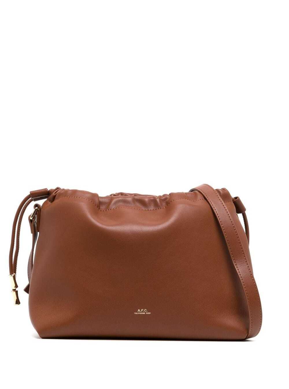 Louise Brown Crossbody Bag With Logo Lettering On The Front And Drawstring Closure Ecoleather Woman