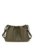 Sac Ninon Green Crossbody Bag With Logo Lettering On The Front And Drawstring Closure Ecoleather Woman