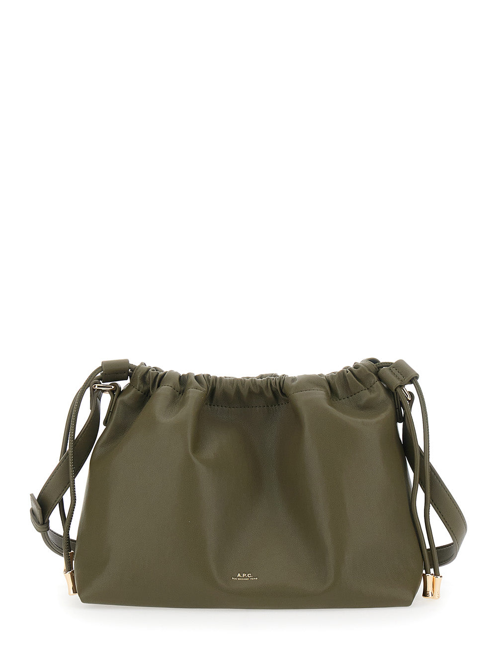 Sac Ninon Green Crossbody Bag With Logo Lettering On The Front And Drawstring Closure Ecoleather Woman