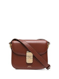 Grace Mini Brown Crossbody bag with Leather Buckle Closure in Eco Woman Cow