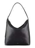 Vera Black Shoulder Bag with Impressed Logo Lettering on the Front and Adjustable Strap in Leather Woman Cow