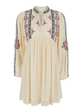 Telma White Dress With Knot Closure And Embroidered Details Viscose Woman