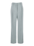 Blue Striped Pants PTMPA01AFYAY01 in Viscose for Women Light Polyester Trousers
